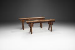 Pair of Wooden Elm Chinese Benches China Early 20th Century - 3682178