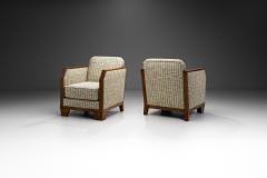 Pair of Wooden Frame Art Deco Armchairs France ca 1940s - 3641478