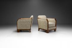 Pair of Wooden Frame Art Deco Armchairs France ca 1940s - 3641485