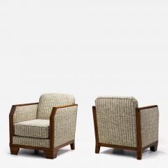 Pair of Wooden Frame Art Deco Armchairs France ca 1940s - 3648524