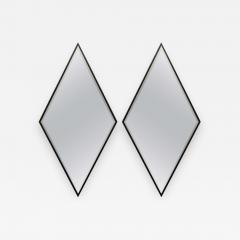Pair of Wooden Framed Diamond Mirrors - 1079556