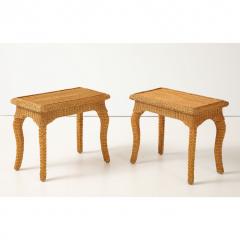 Pair of Woven Rattan Side Tables France circa 1970 - 4691018