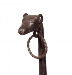 Pair of Wrought Iron Dog Head Andirons - 4131059