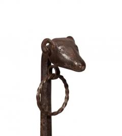 Pair of Wrought Iron Dog Head Andirons - 4131067