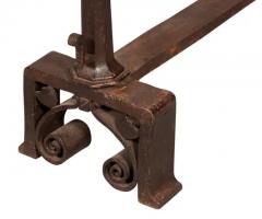 Pair of Wrought Iron Dog Head Andirons - 4131069