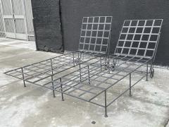 Pair of Wrought Iron Lounge Chairs with Wheels in the Style of Mario Papperzini - 3108439