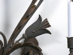 Pair of Wrought Iron Nine Light Candelabra Wall Sconces - 1166787
