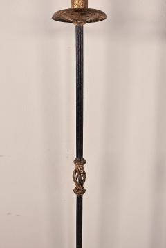 Pair of Wrought Iron Torch res with Gilt Accents circa 1970 - 4774678
