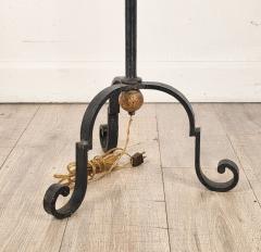 Pair of Wrought Iron Torch res with Gilt Accents circa 1970 - 4774682
