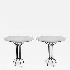 Pair of Wrought Iron and Italian Marble Top Tables - 993472