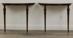 Pair of XX Century Italian Demilune Console Tables - 3692680