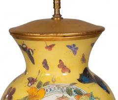 Pair of Yellow Decoupage Table Lamps - 4143991