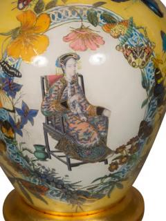 Pair of Yellow Decoupage Table Lamps - 4143992
