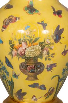 Pair of Yellow Decoupage Table Lamps - 4143995