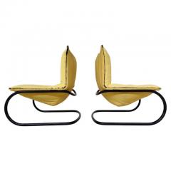Pair of Yellow Italian Mid Century Modern Armchairs - 3153455
