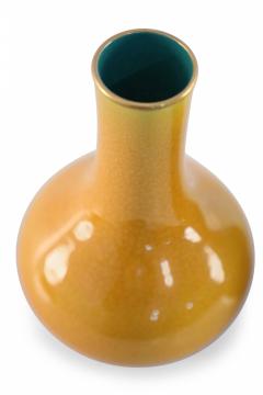 Pair of Yellow Pear Shaped Ceramic Vases - 4199010