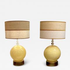 Pair of Yellow Sphere Lamps - 3930914