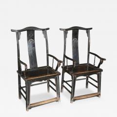 Pair of Yoke Back Elm Armchairs - 3572184