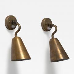 Pair of adjustable brass wall lamps - 3225011