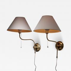 Pair of adjustable brass wall lamps - 4049400