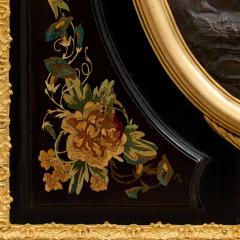 Pair of antique French ebonised wood ormolu bronze and marquetry cabinets - 4175850
