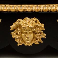Pair of antique French ebonised wood ormolu bronze and marquetry cabinets - 4175852