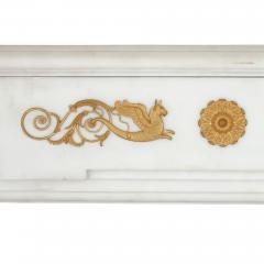 Pair of antique French ormolu mounted marble fireplaces with cast iron insets - 3437699