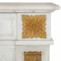 Pair of antique French ormolu mounted marble fireplaces with cast iron insets - 3437700