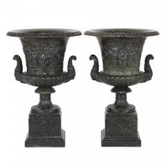 Pair of antique Italian serpentine marble vases - 3354595