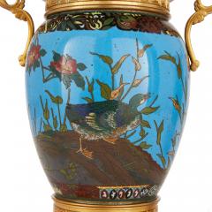 Pair of antique Japanese cloisonn enamel vases with French ormolu mounts - 3811819