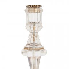 Pair of antique silver mounted rock crystal candlesticks - 2631770