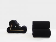 Pair of armchairs by Auro Trivellato for A L I black velvet 1972 - 4245077