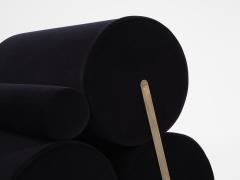 Pair of armchairs by Auro Trivellato for A L I black velvet 1972 - 4245079