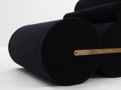Pair of armchairs by Auro Trivellato for A L I black velvet 1972 - 4245080