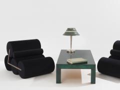 Pair of armchairs by Auro Trivellato for A L I black velvet 1972 - 4245081