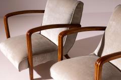 Pair of armchairs in ash and upholstered fabric Italian manufacture 1950s - 4473212