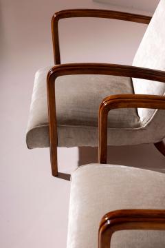 Pair of armchairs in ash and upholstered fabric Italian manufacture 1950s - 4473219