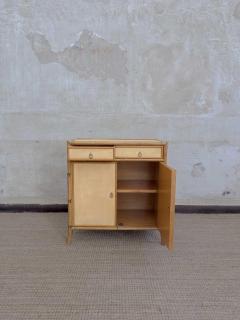 Pair of bamboo cabinets covered in raffia - 4572218