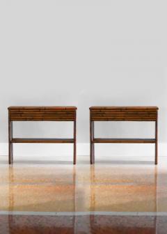Pair of bamboo consoles with shelf Molto Editions  - 3357614