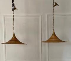 Pair of bamboo pendant lights from 1970s Italy - 3540353