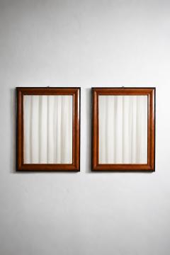 Pair of bicolor wood and ebonised wood mirrors XIXth c  - 4682901