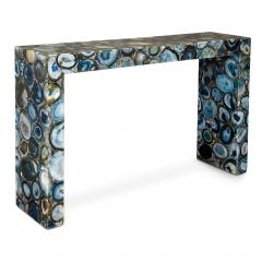 Pair of blue agate console tables - 3302765