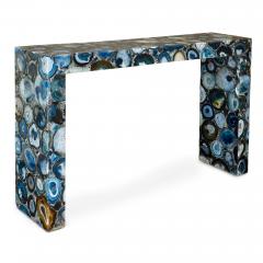 Pair of blue agate console tables - 3302767
