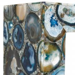 Pair of blue agate console tables - 3302768