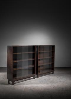 Pair of bookcases with glass doors - 4004669