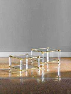 Pair of brass and glass coffee tables 1970 - 3357792