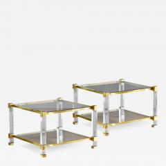 Pair of brass and glass coffee tables 1970 - 3403987