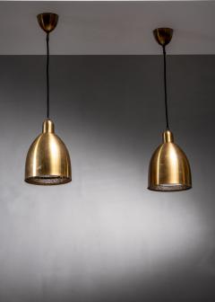 Pair of brass pendant lamps - 3348976