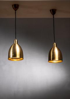 Pair of brass pendant lamps - 3348977