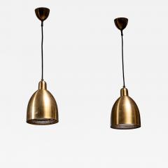 Pair of brass pendant lamps - 3350146